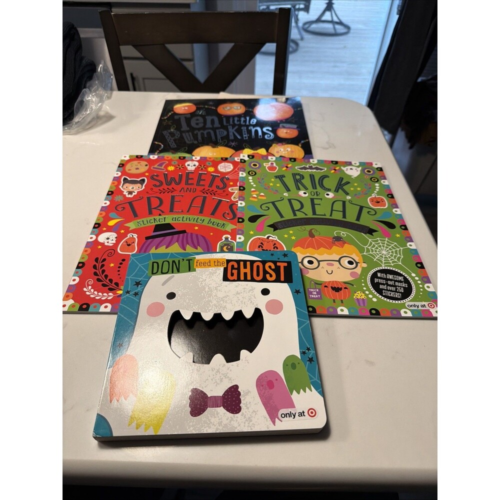 Kids Halloween Book Lot 4 Ten Pumpkin Trick Or Treat Ghost Sweets And Treats
